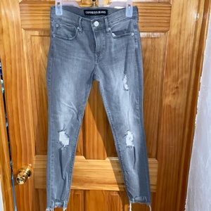 Mid rise gray express jeans